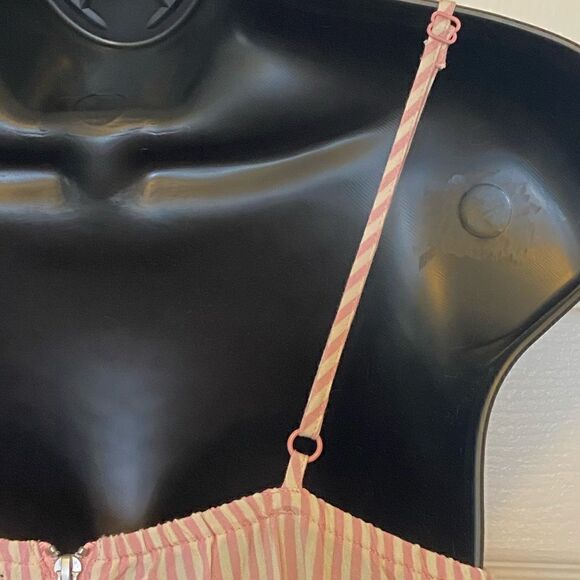 NWT 💗 Pink Striped Material Girl Ruffle Hem Dress - Picture 10 of 14